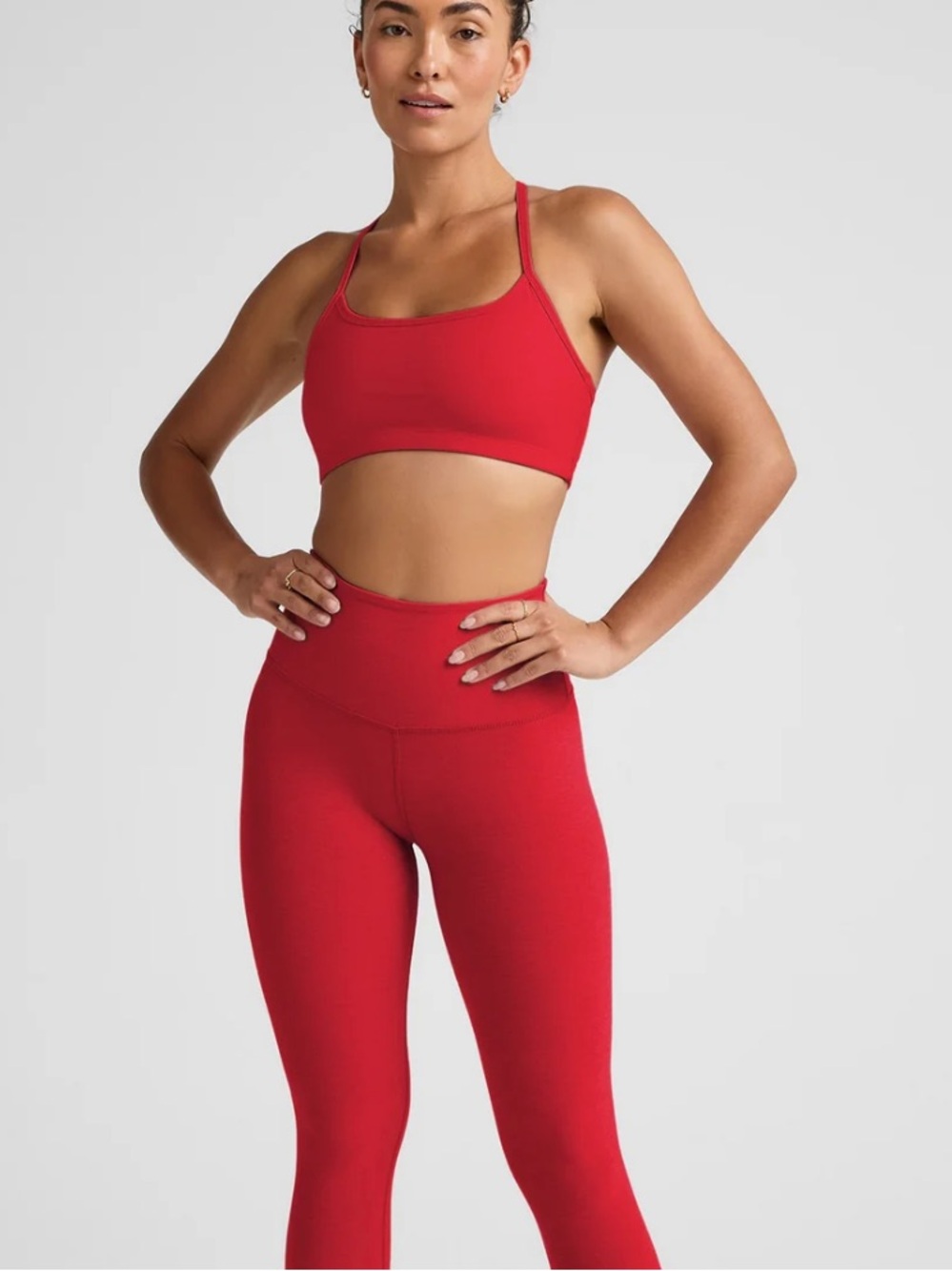Beyond Yoga Spacedye Slim Racerback Sports Bra Red